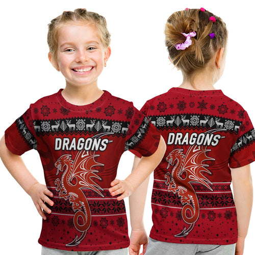 st-george-illawarra-dragons-t-shirt-kid-christmas-simple-style-red