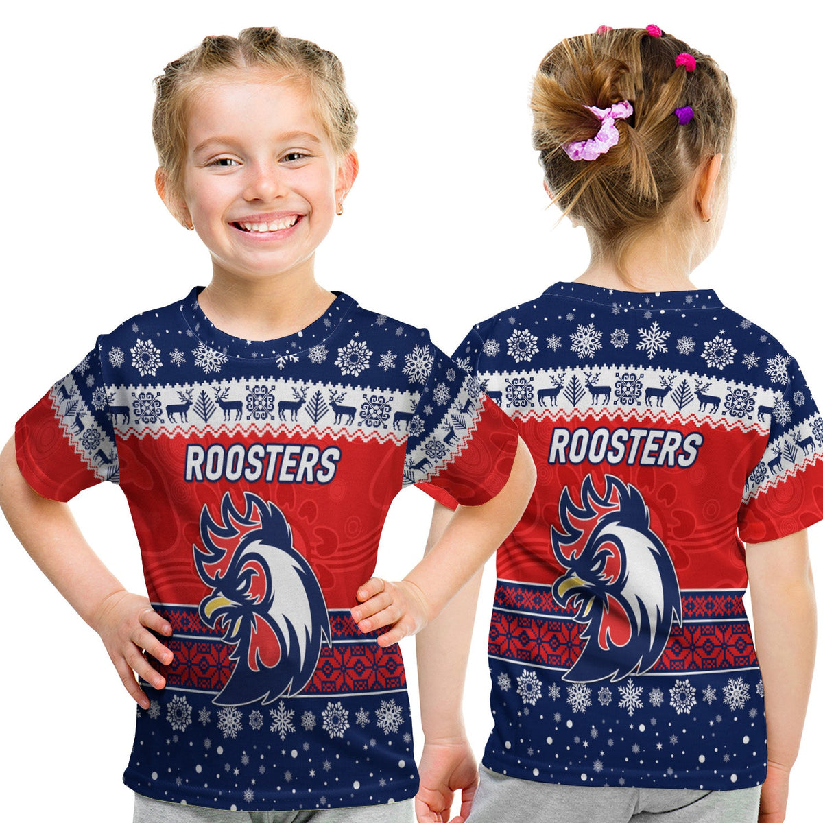 sydney-roosters-t-shirt-kid-christmas-simple-style-blue