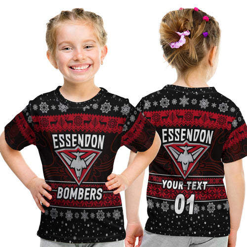 custom-personalised-essendon-bombers-t-shirt-kid-christmas-simple-style-black