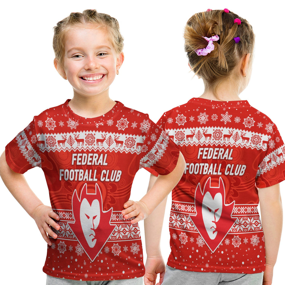 federal-football-club-t-shirt-kid-christmas-simple-style-red