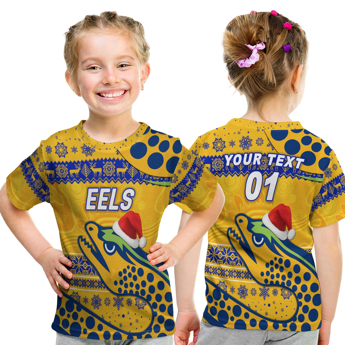 custom-personalised-parramatta-eels-t-shirt-kid-christmas-simple-style-gold