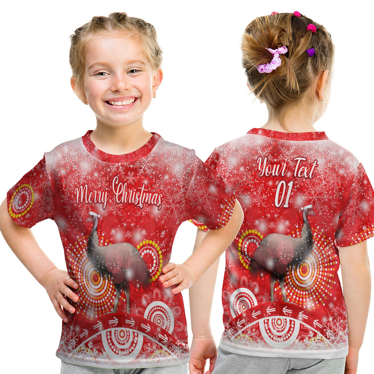 custom-personalised-australian-emu-christmas-t-shirt-kid-original-style-red