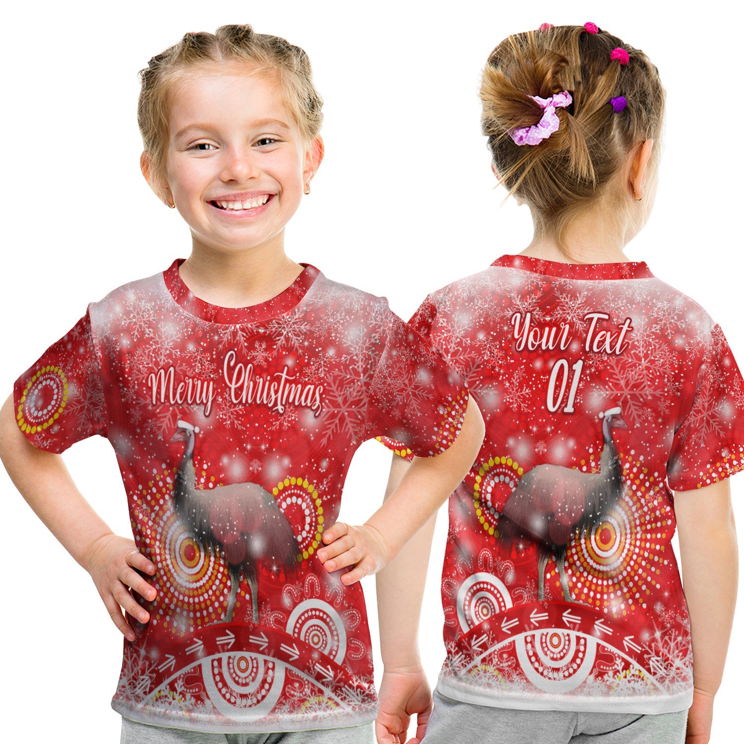 custom-personalised-australian-emu-christmas-t-shirt-kid-original-style-red