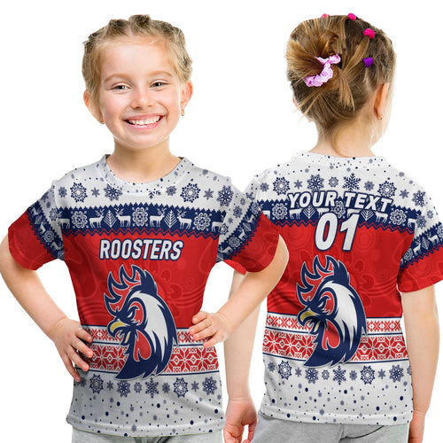 custom-personalised-sydney-roosters-t-shirt-kid-christmas-simple-style-white