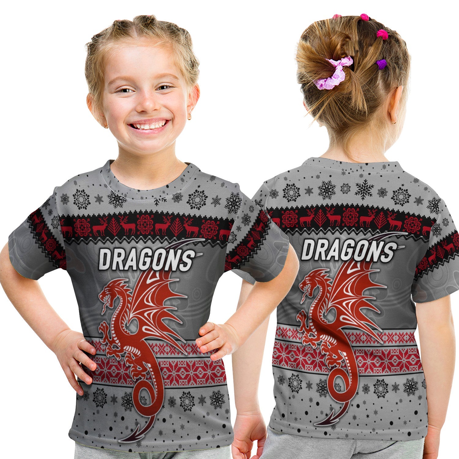 st-george-illawarra-dragons-t-shirt-kid-christmas-simple-style-grey