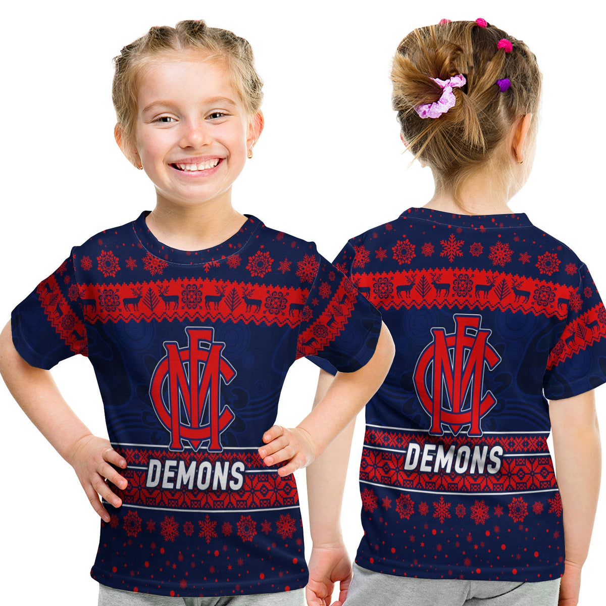 melbourne-demons-t-shirt-kid-christmas-simple-style