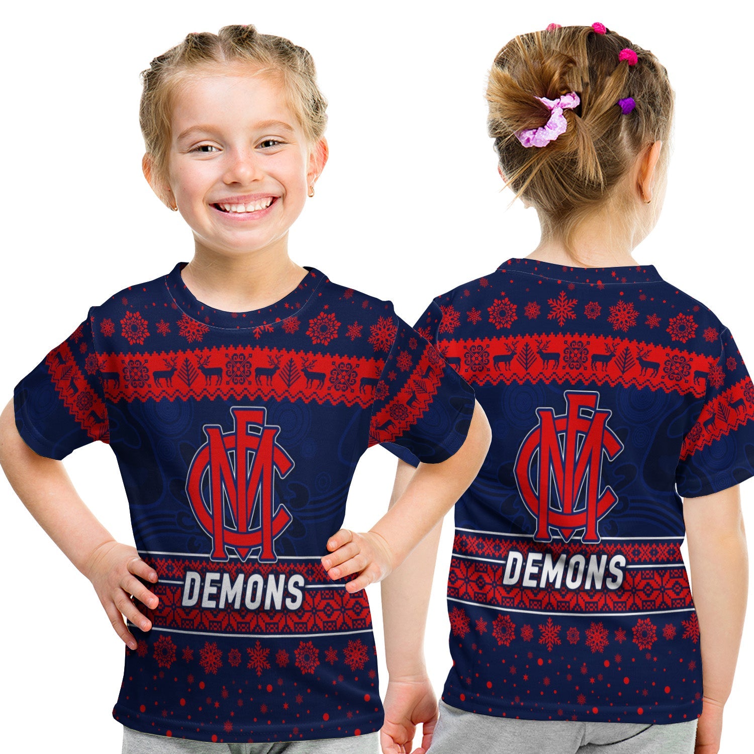 melbourne-demons-t-shirt-kid-christmas-simple-style