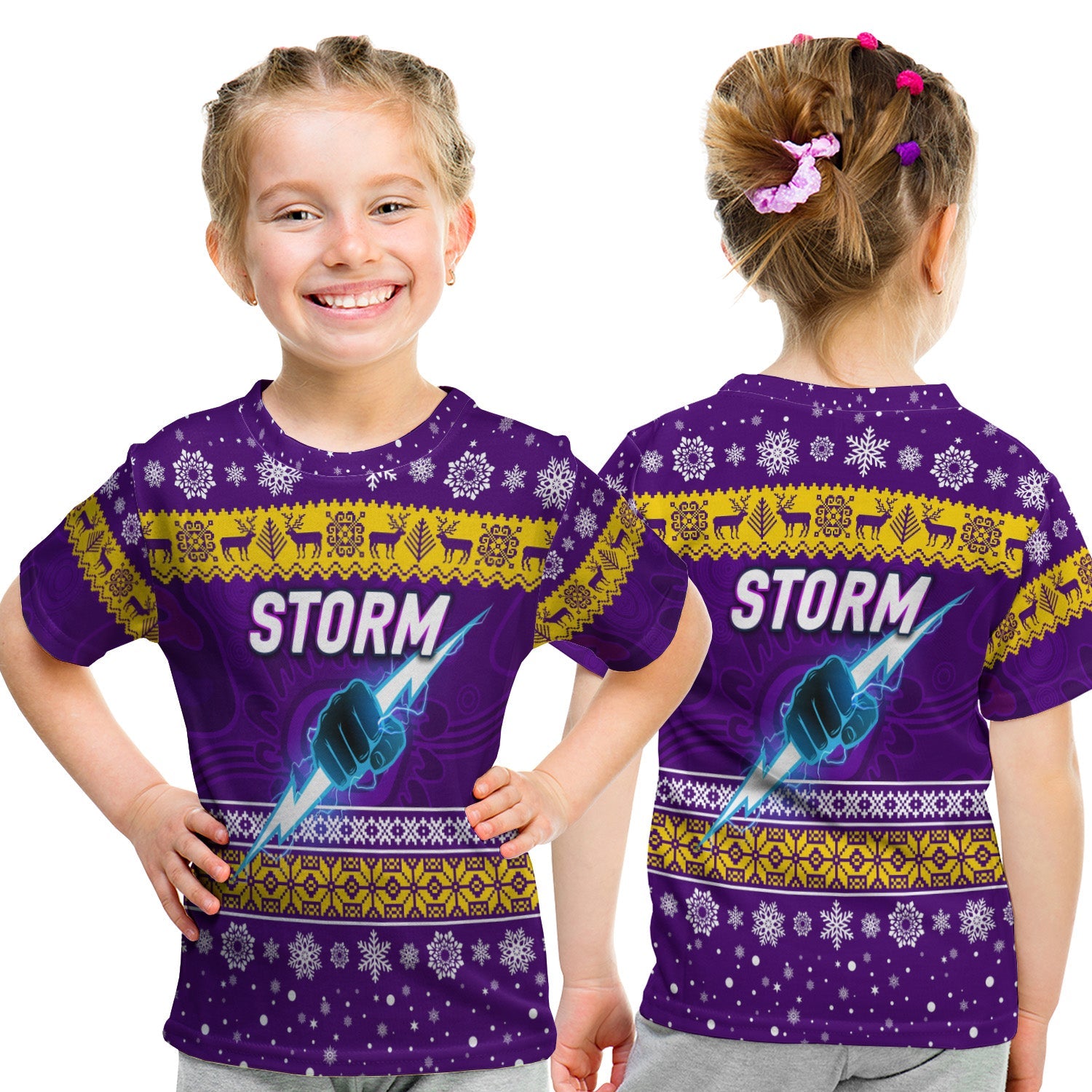melbourne-storm-t-shirt-kid-christmas-simple-style-purple