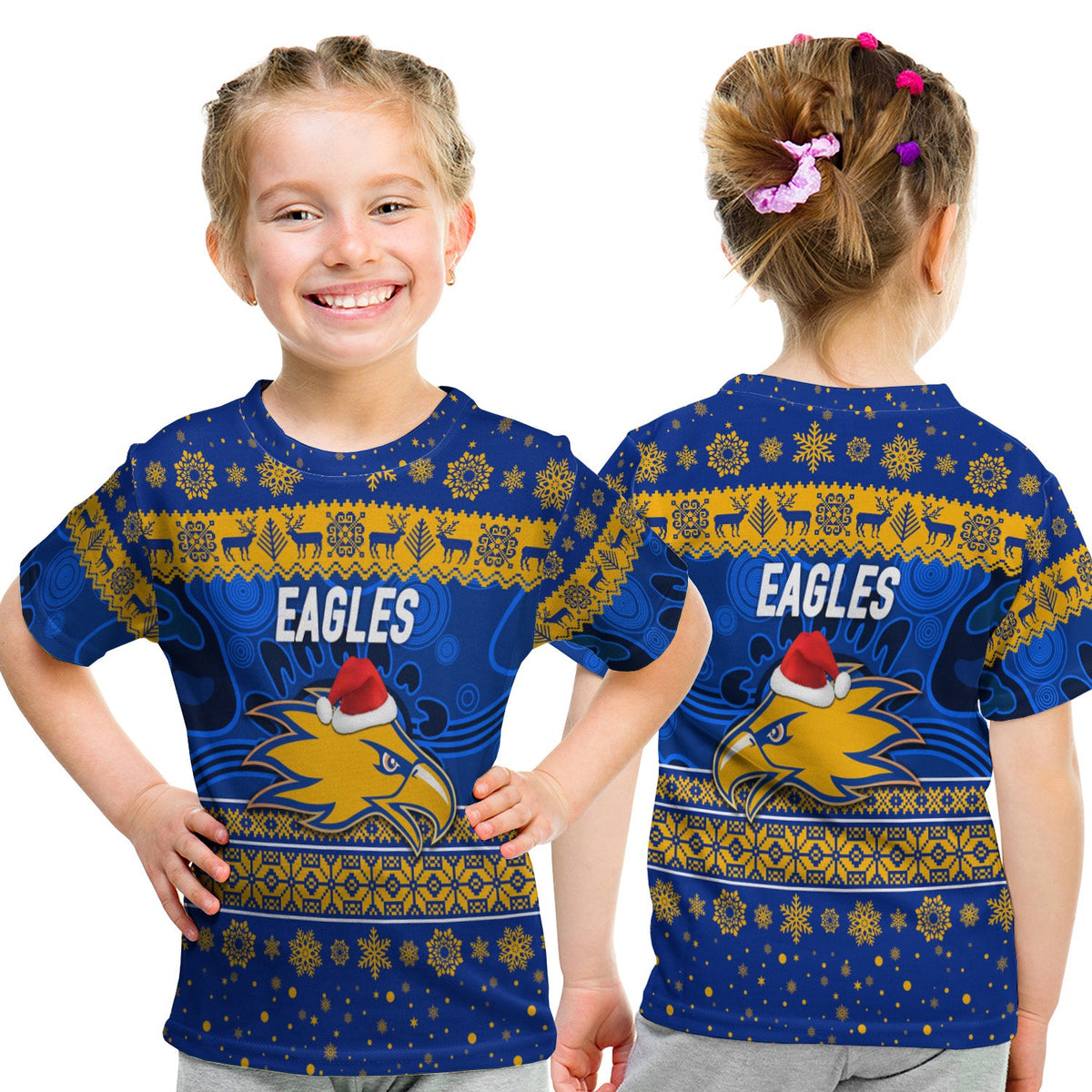 west-coast-eagles-t-shirt-kid-christmas-simple-style-blue