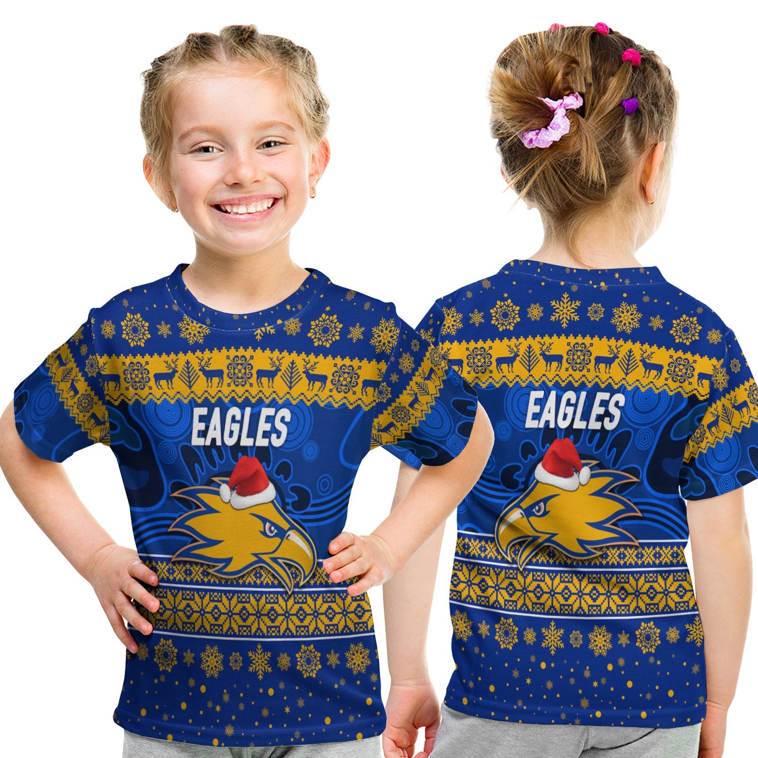 west-coast-eagles-t-shirt-kid-christmas-simple-style-blue