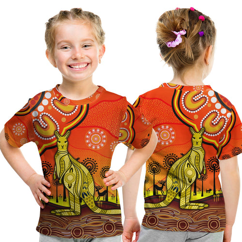 aboriginal-art-kangaroo-t-shirt-kid-indigenous-unique-vibes-orange