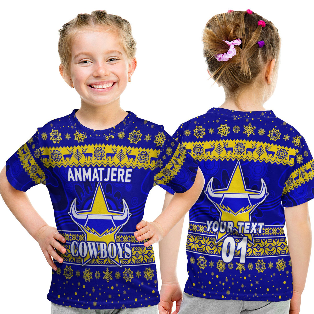 custom-personalised-anmatjere-cowboys-football-club-t-shirt-kid-christmas-simple-style