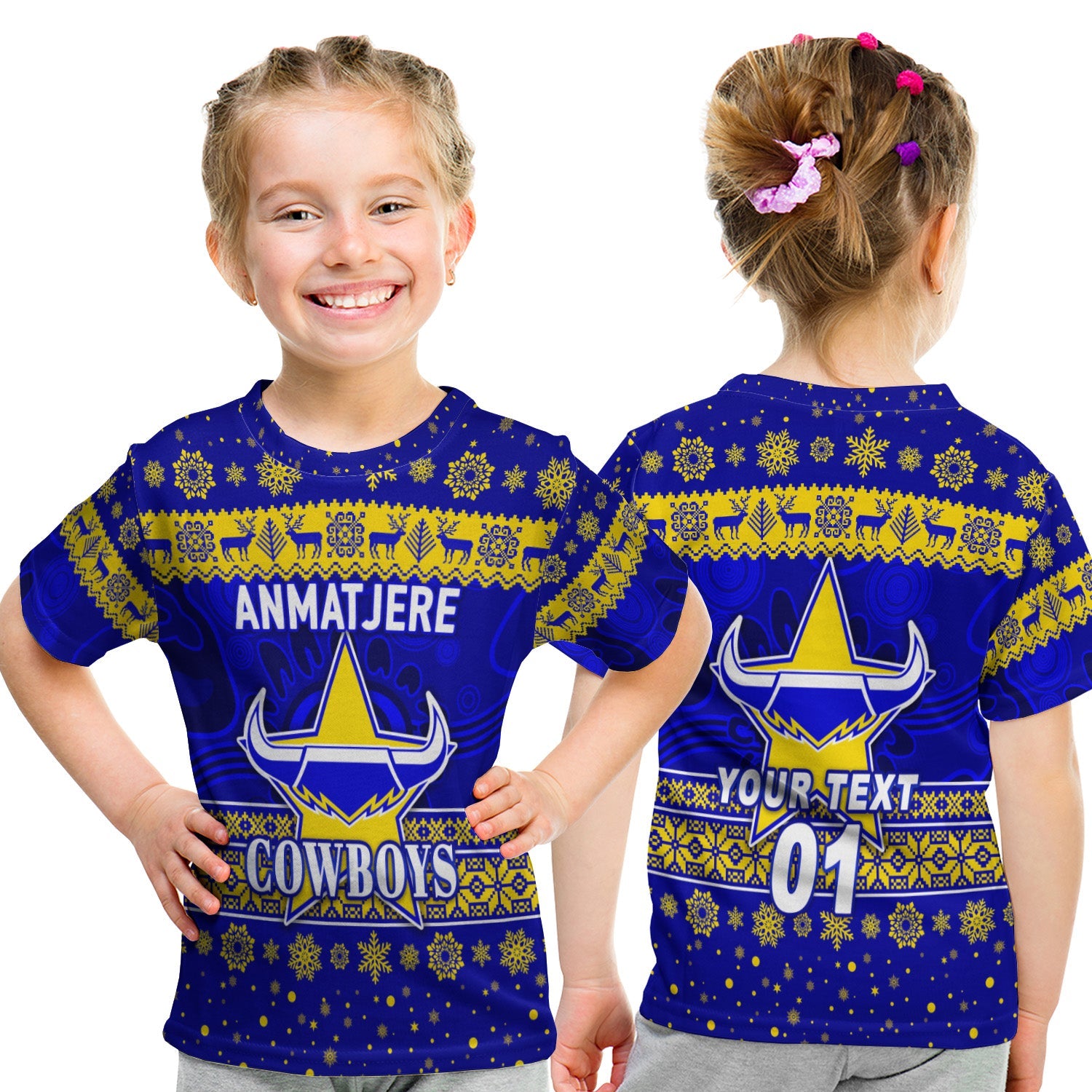 custom-personalised-anmatjere-cowboys-football-club-t-shirt-kid-christmas-simple-style