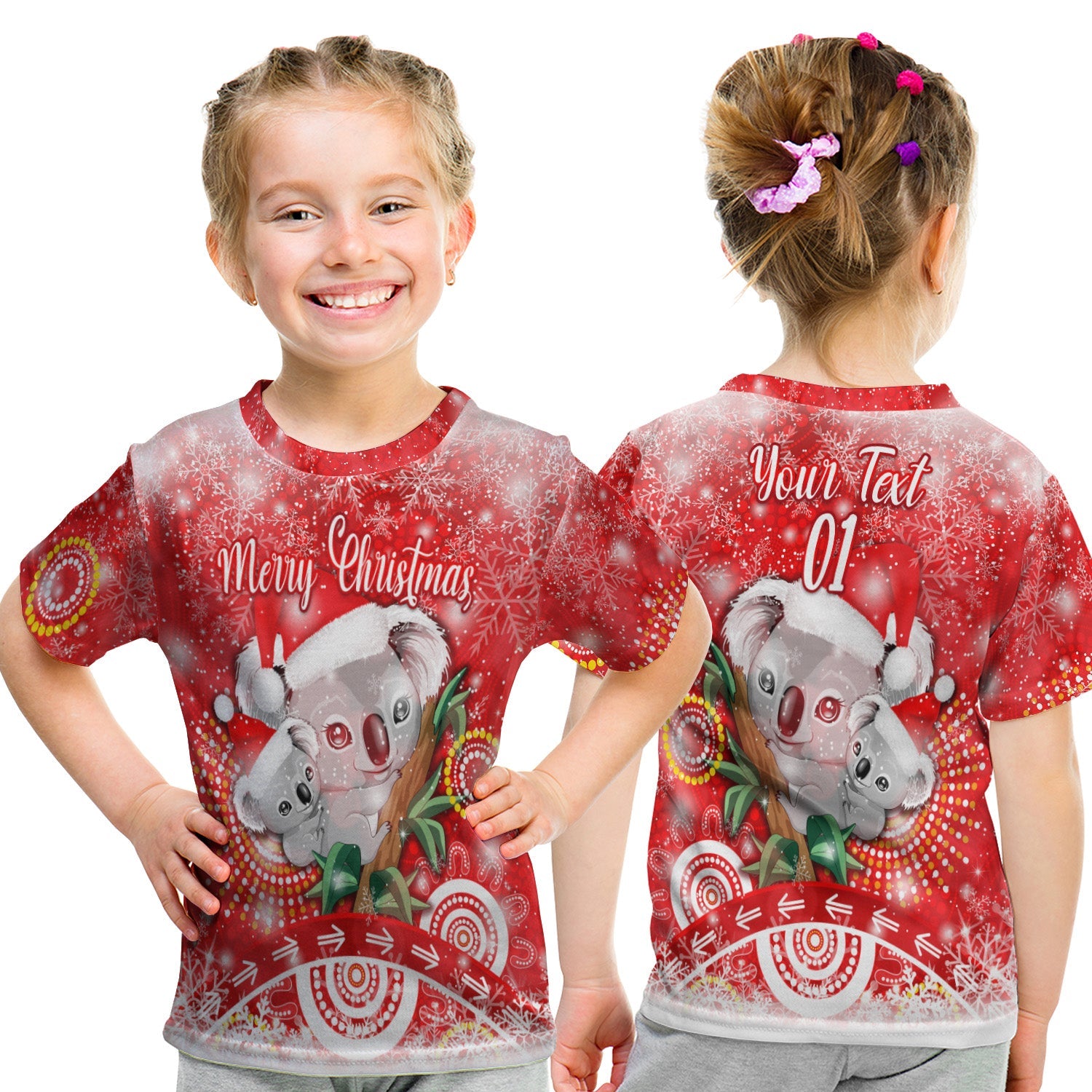 custom-personalised-australia-koala-christmas-t-shirt-kid-original-style-red