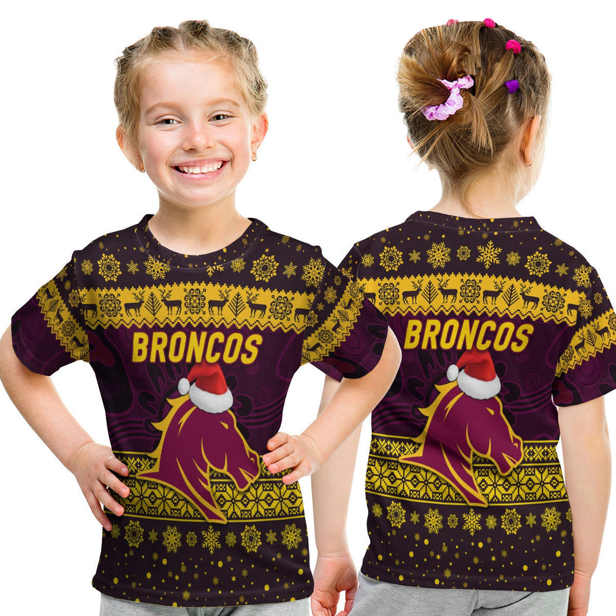 brisbane-broncos-t-shirt-kid-christmas-simple-style-purple