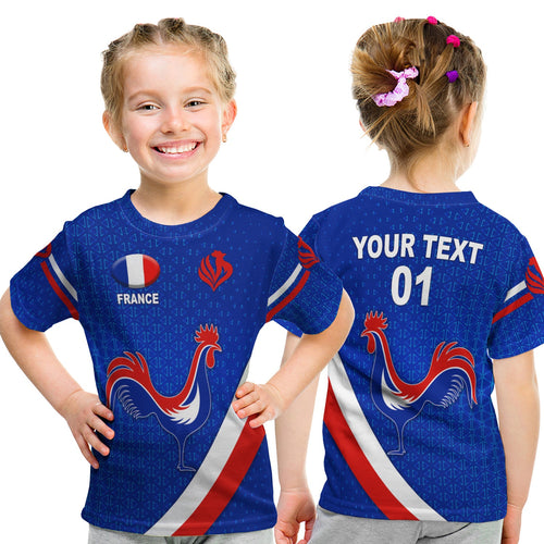custom-personalised-france-rugby-t-shirt-kid-rose-simple-style-blue