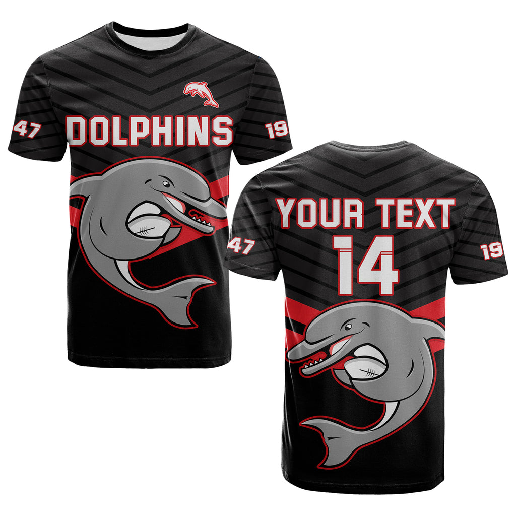 Custom Text And Number Dolphins Rugby T Shirt Sporty Style Ver.03 LT14