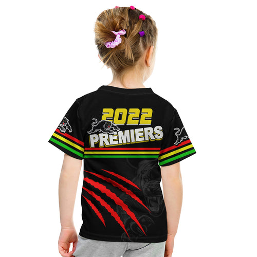 Panthers Rugby T Shirt KID Premiers 2022 Black Vibe LT6