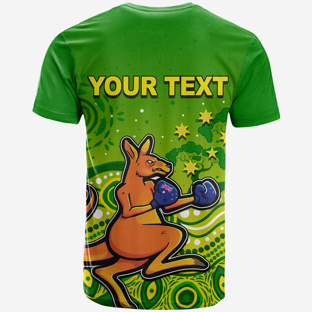 (Custom Personalised) Kangaroo Boxing T Shirt Aboriginal LT6