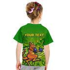 (Custom Personalised) Kangaroo Boxing T Shirt KID Aboriginal LT6