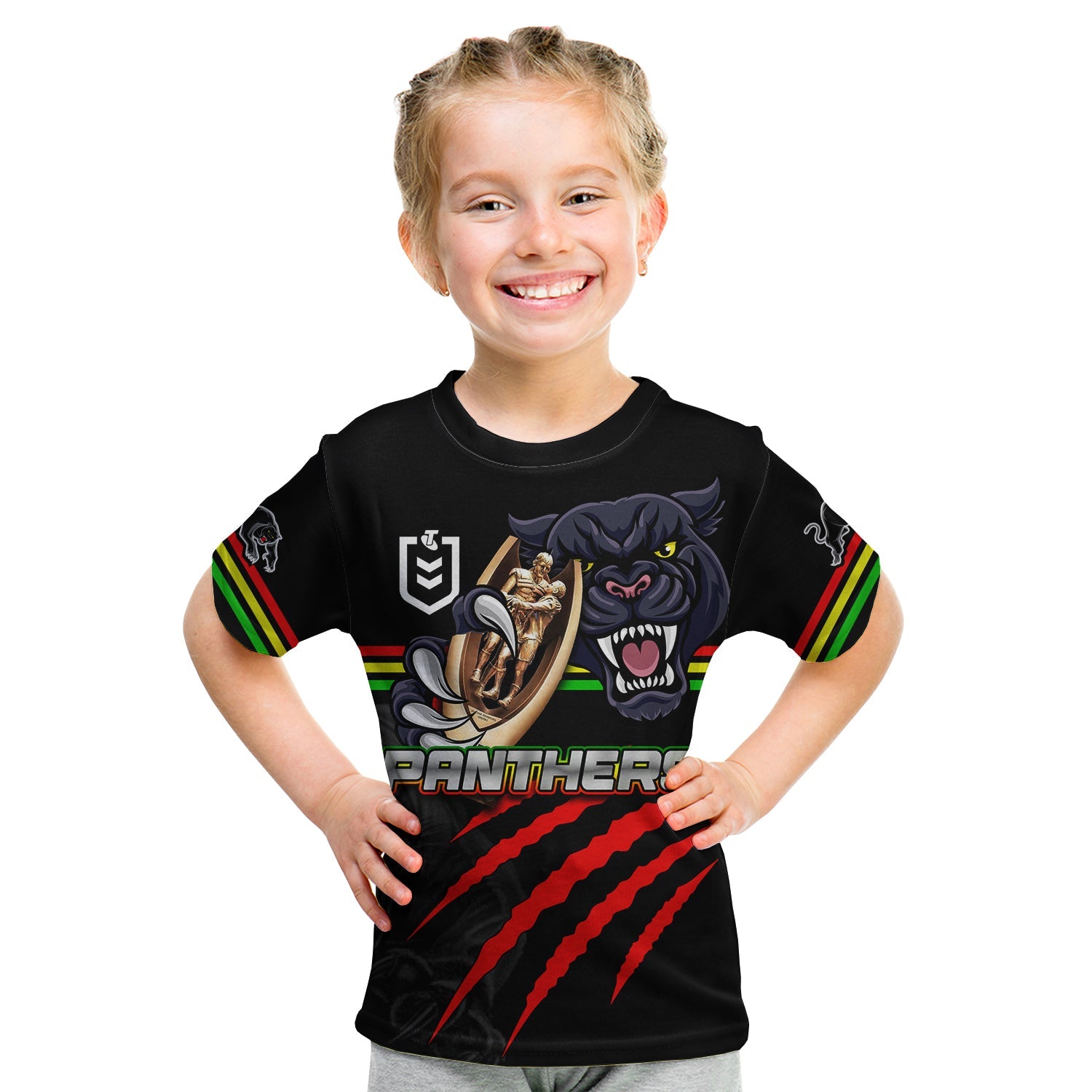 Panthers Rugby T Shirt KID Premiers 2022 Black Vibe