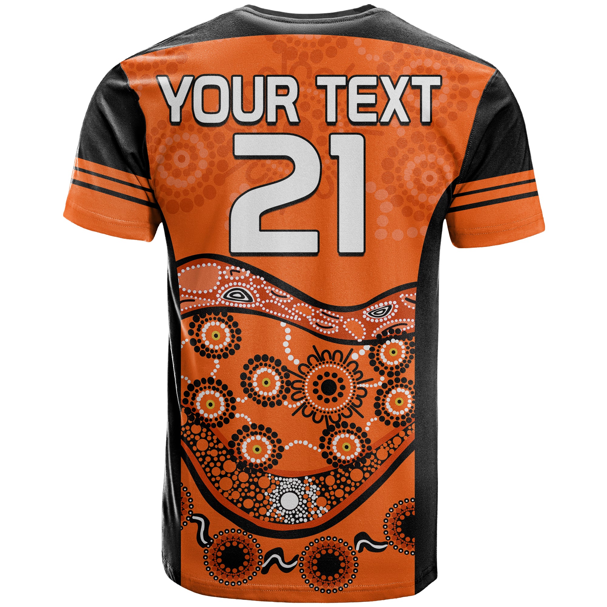 (Custom Personalised) Brisbane Roar Soccer T Shirt Aboriginal LT9