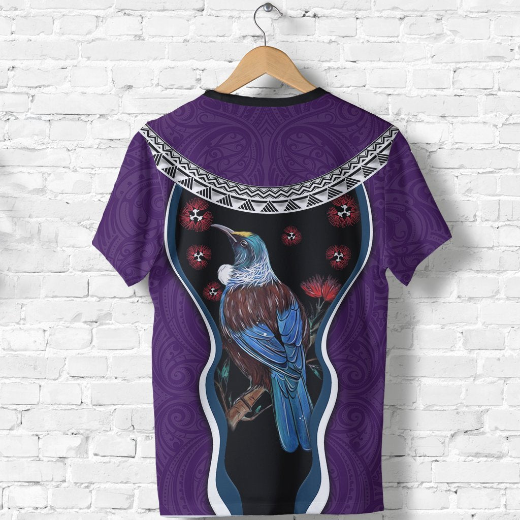 new-zealand-tui-bird-t-shirt-pohutukawa-purple