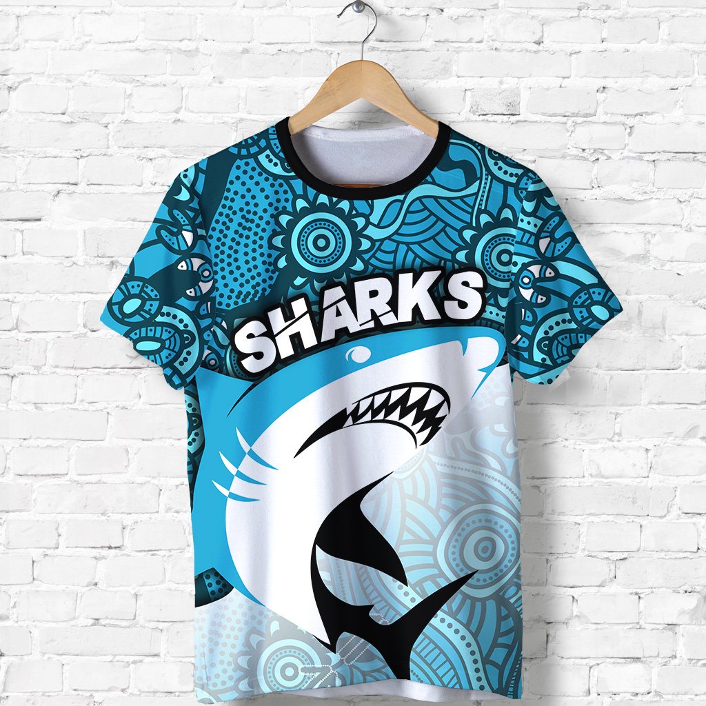 custom-personalised-sharks-aboriginal-t-shirt-sea-wave-style