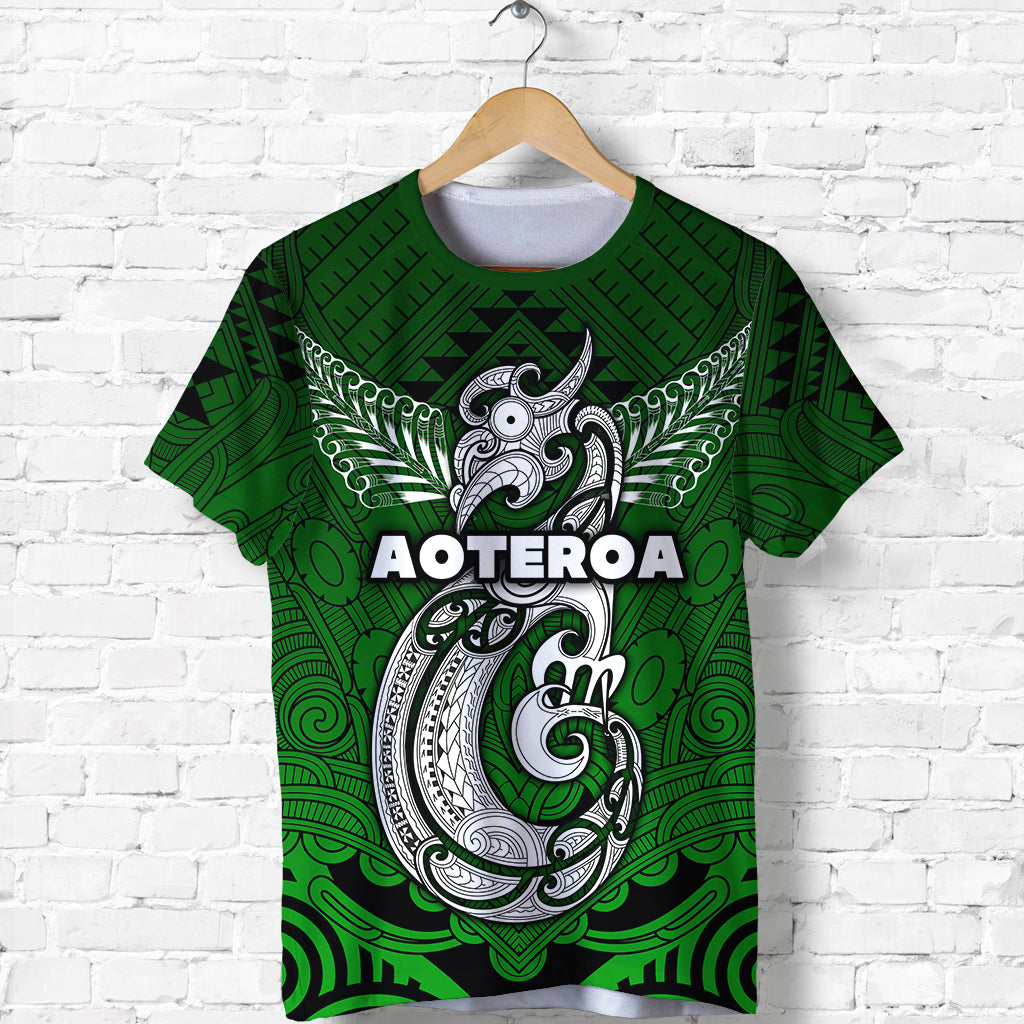 custom-personalised-maori-aotearoa-manania-t-shirt-simple-sport-style-green