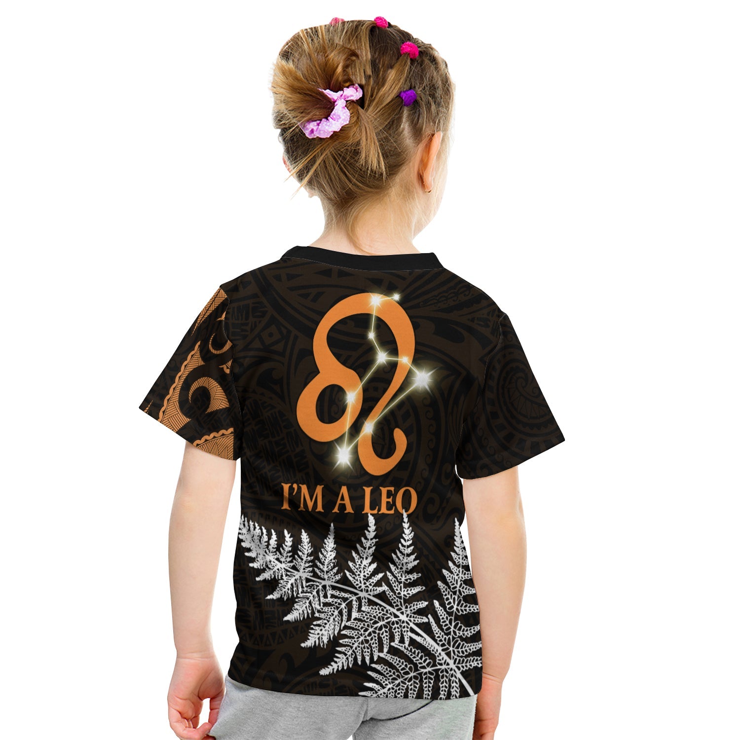 leo-zodiac-style-maori-t-shirt-kid-orange-lion