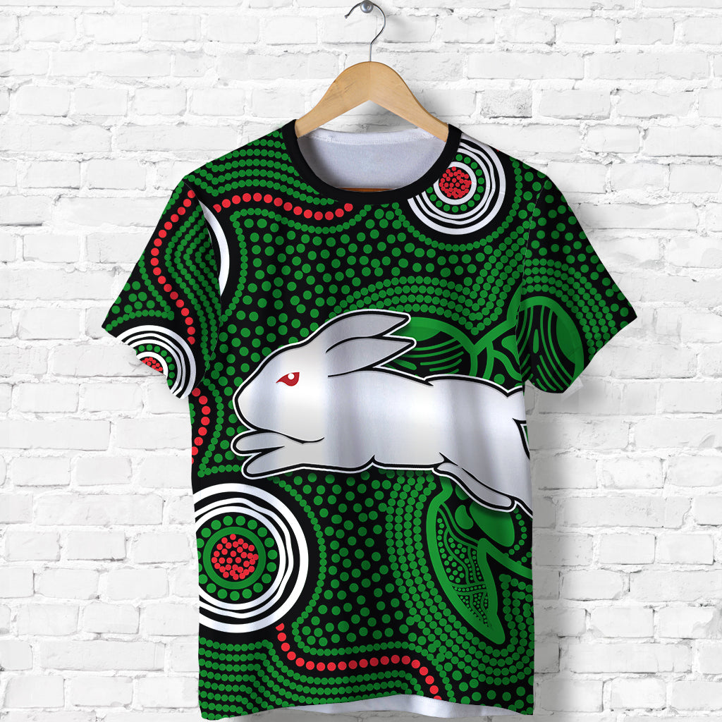 custom-personalised-rabbitohs-indigenous-t-shirt-simple-green
