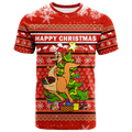 Australia Christmas Kangaroo Aboriginal Pattern T Shirt - LT2