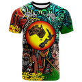 Australia Aboriginal Kangaroo Combine New Zealand Maori Kiwi Bird T Shirt - LT2