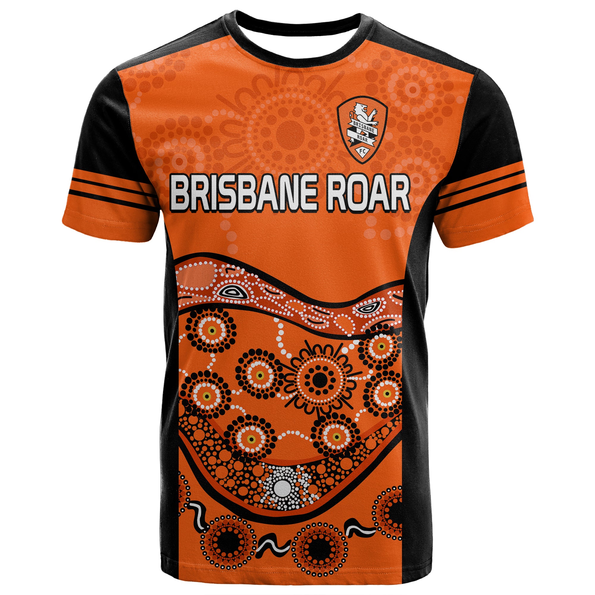 (Custom Personalised) Brisbane Roar Soccer T Shirt Aboriginal LT9