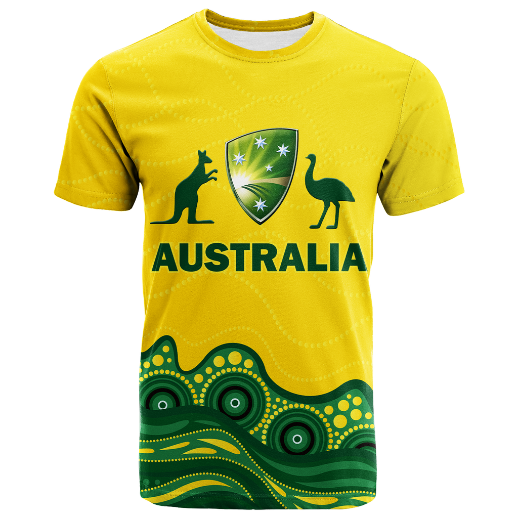 (Custom Personalised) Australia Cricket Aboriginal Pattern T Shirt - LT2