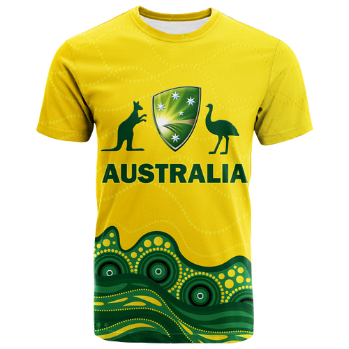 (Custom Personalised) Australia Cricket Aboriginal Pattern T Shirt - LT2