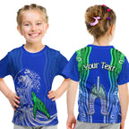 custom-personalised-torres-strait-islands-t-shirt-kid-the-dhari-mix-aboriginal-turtle-version-blue