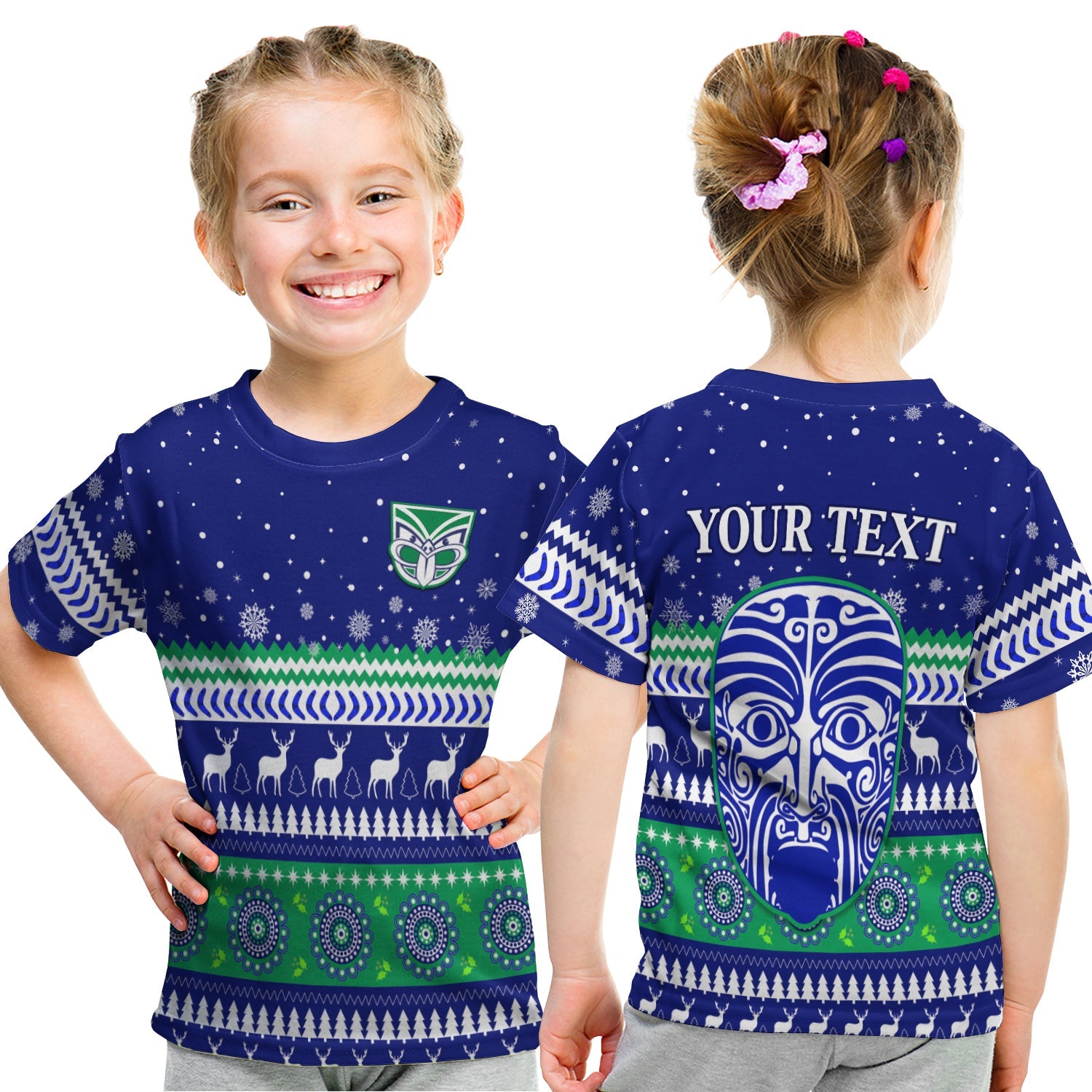 custom-personalised-warriors-t-shirt-kid-merry-christmas-new-zealand