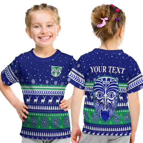 custom-personalised-warriors-t-shirt-kid-merry-christmas-new-zealand
