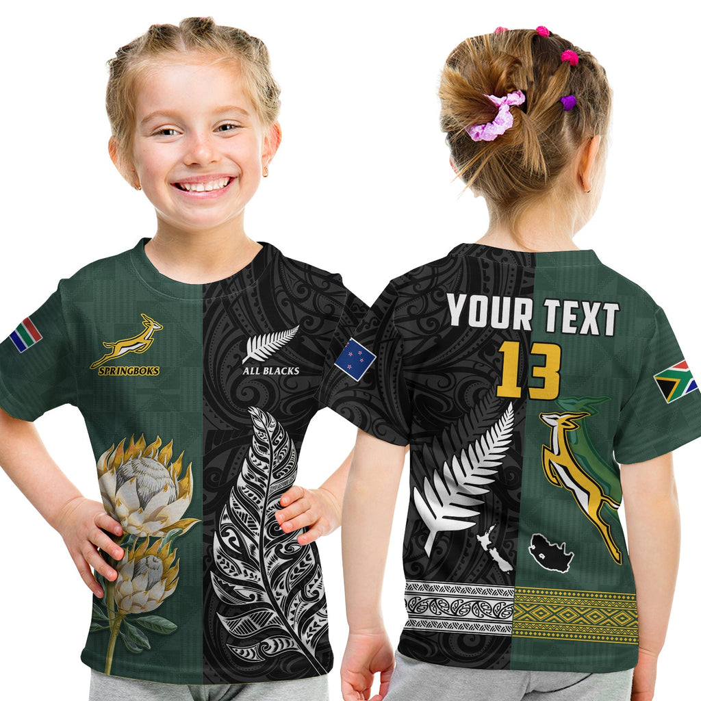 custom-text-and-number-south-africa-protea-and-new-zealand-fern-t-shirt-rugby-go-springboks-vs-all-black