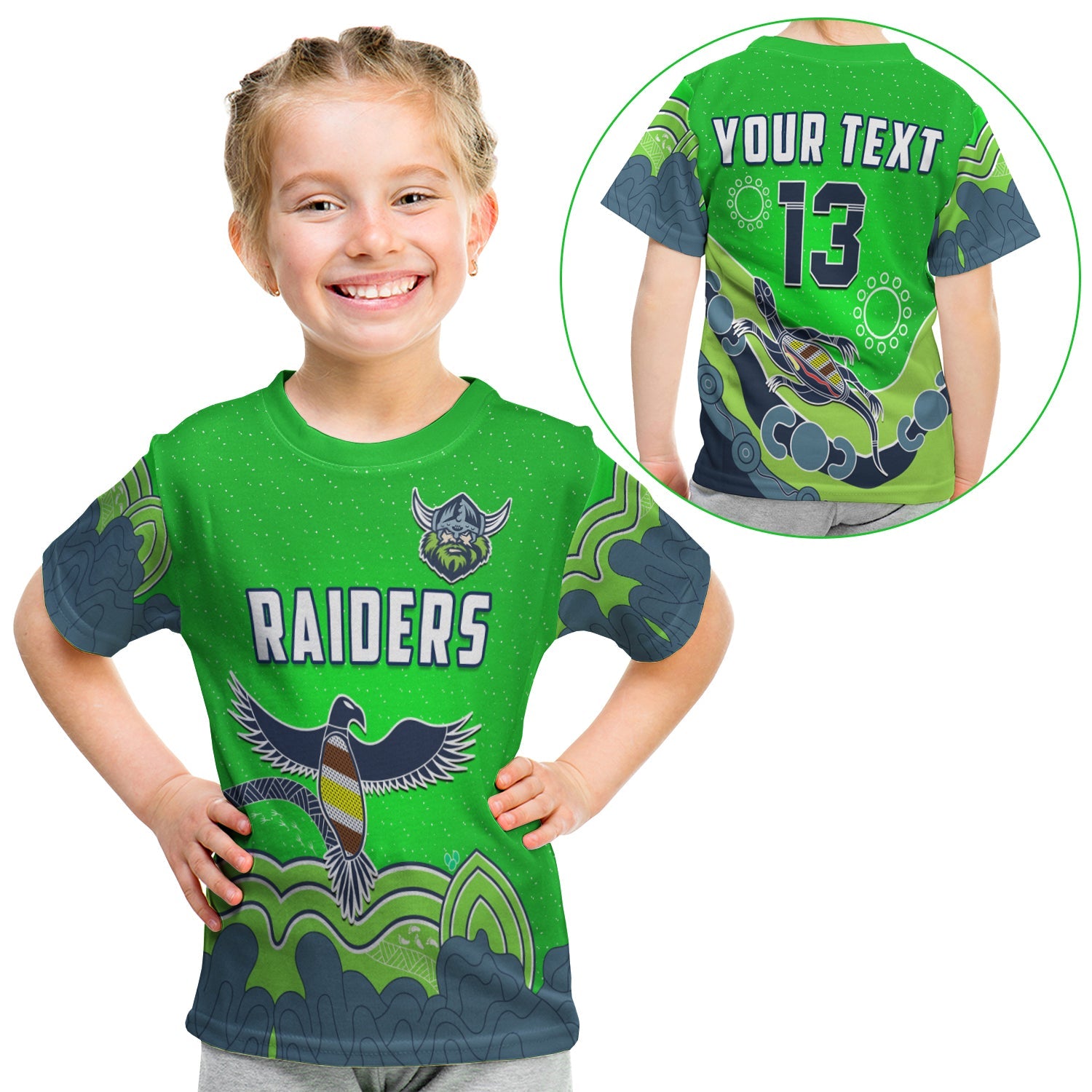 custom-personalised-raiders-indigenous-t-shirt-kid-canberra-the-milk-custom-text-and-number