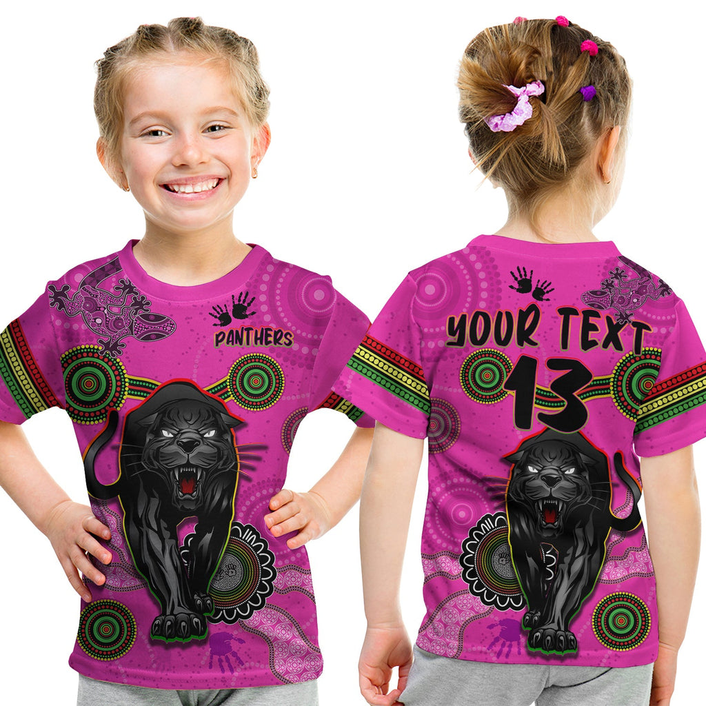 custom-text-and-number-panthers-t-shirt-kid-aboriginal-with-lizard