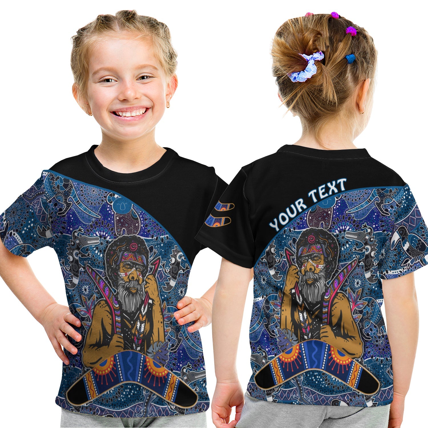 custom-personalised-australian-boomerang-t-shirt-kid-indigenous-australia-blue-graceful