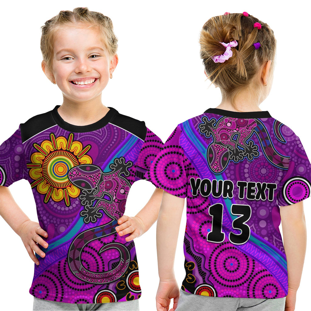 custom-text-and-number-australia-lizard-and-sun-t-shirt-aboriginal-art-purple
