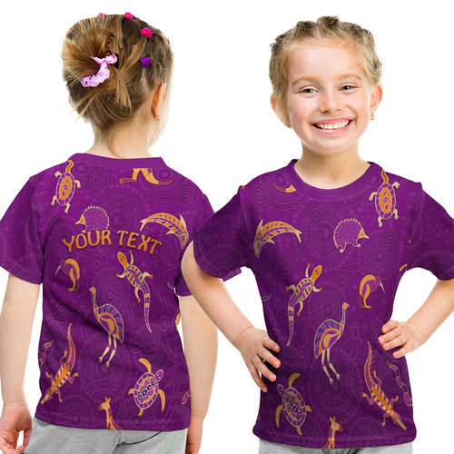 custom-personalised-aboriginal-art-t-shirt-kid-animals-australia-version-purple