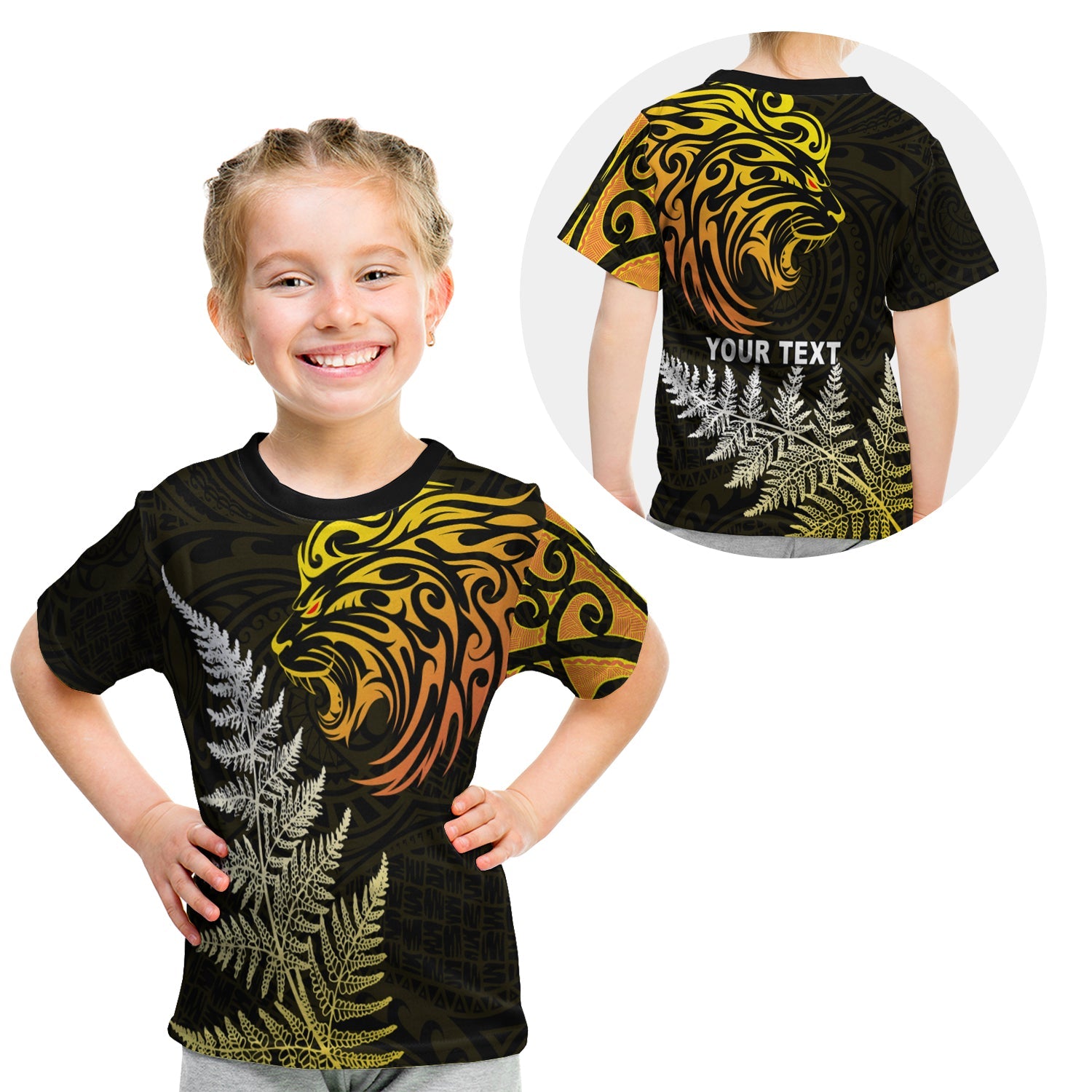 custom-personalised-lion-maori-t-shirt-kid-aotearoa-mix-silver-fern