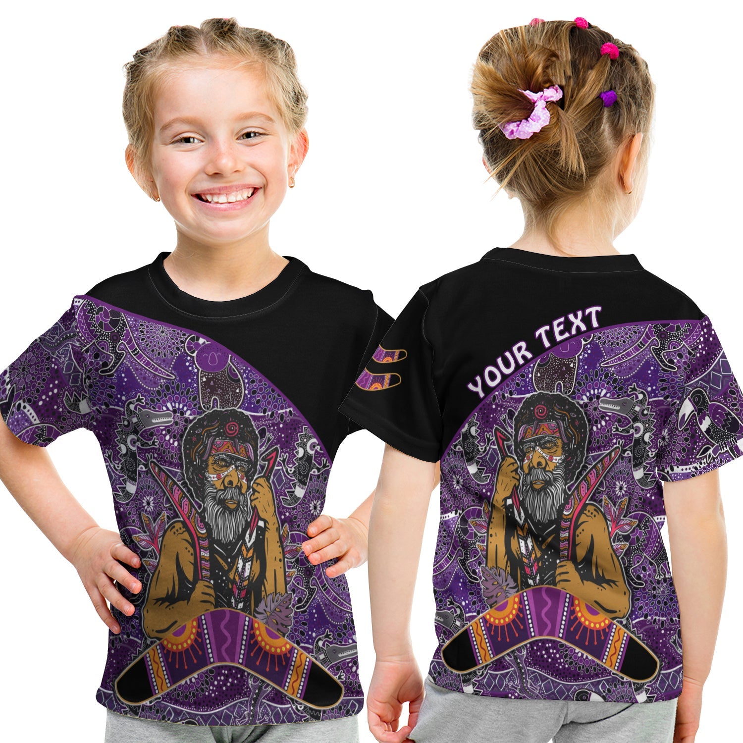 custom-personalised-australian-boomerang-t-shirt-kid-indigenous-australia-purple-graceful