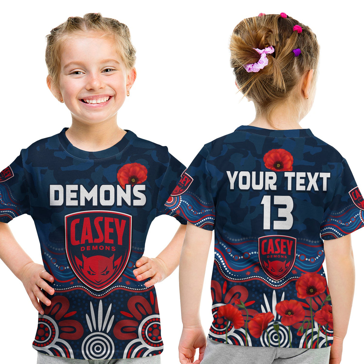 custom-text-and-number-demons-anzac-2022-t-shirt-kid-casey-football-aboriginal-poppy