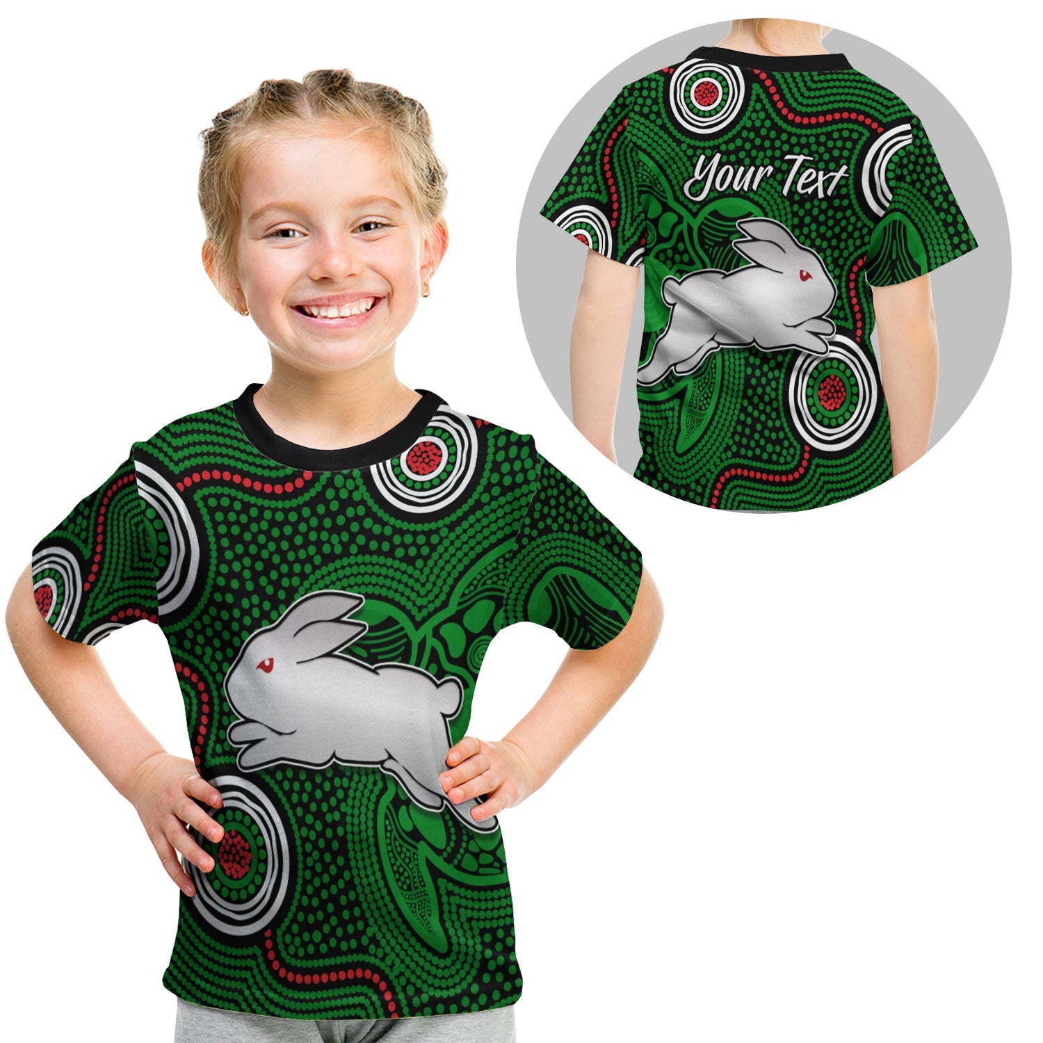 custom-personalised-rabbitohs-indigenous-t-shirt-kid-simple-green