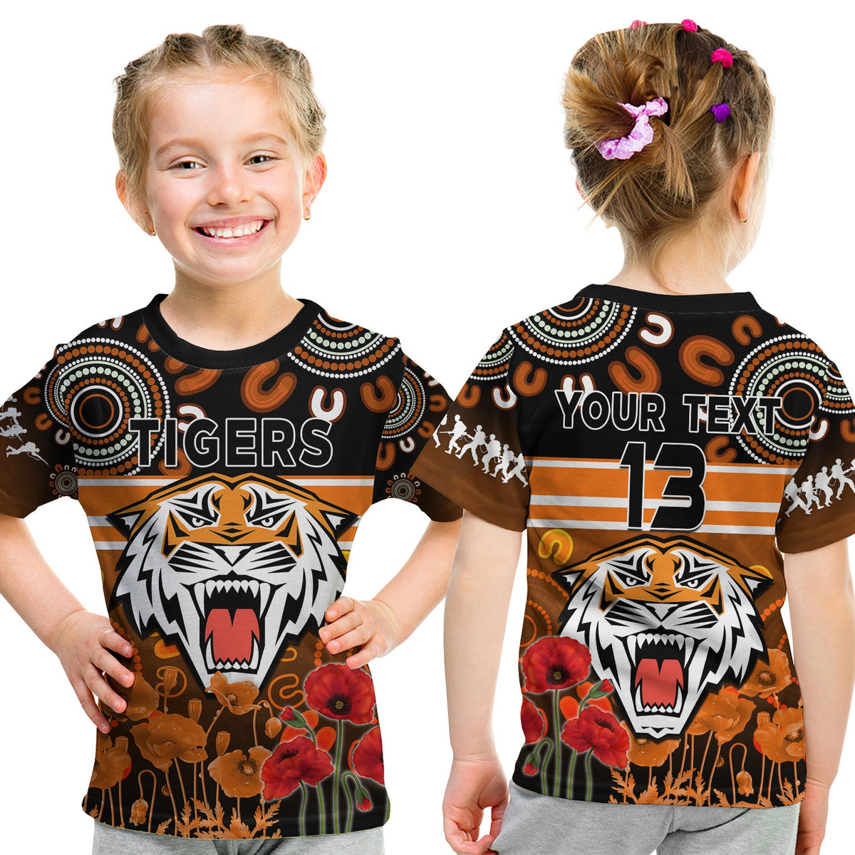 custom-text-and-number-wests-tigers-anzac-2022-t-shirt-kid-aboriginal-lest-we-forget